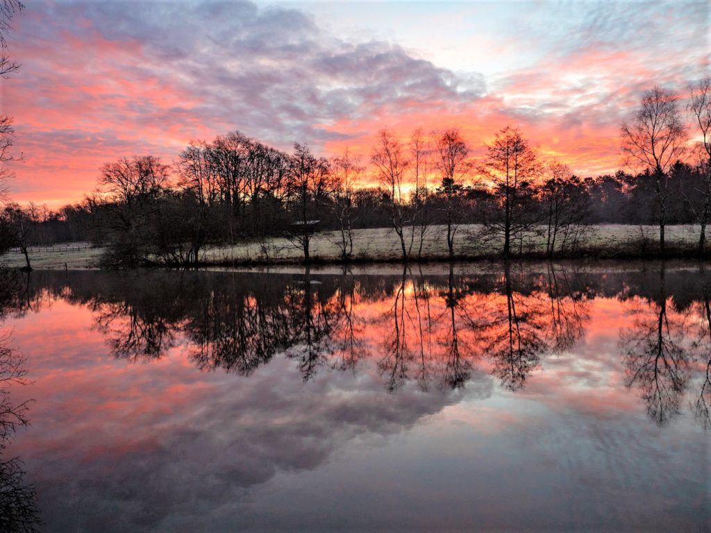 coucher de soleil sur l'écovillage